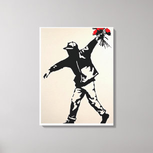 Impressão Em Tela Homem Misterioso com Flores