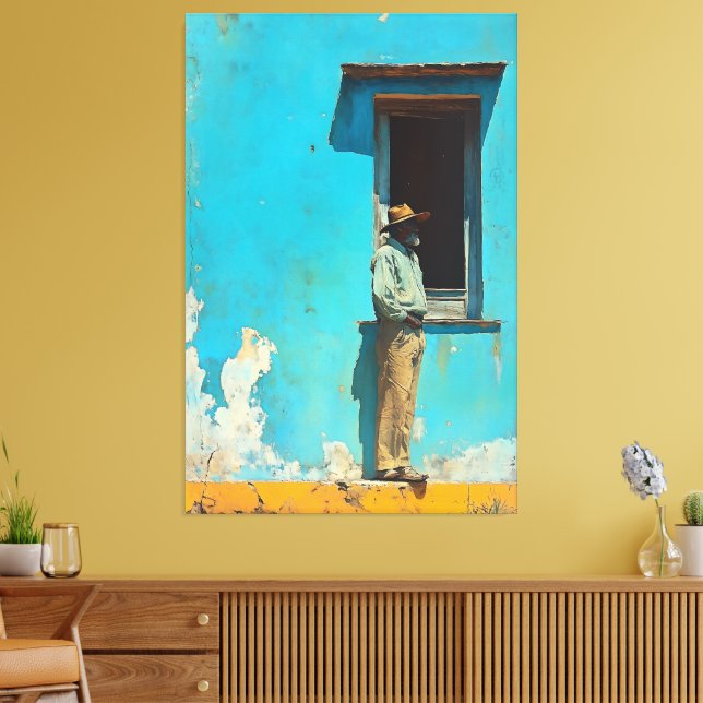 Impressão Em Tela Homem na Sombra - Cena russa cubana (Insitu(Sala de estar))