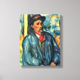 Impressão Em Tela Homem num Fumo Azul - Paul Cezanne - c1896