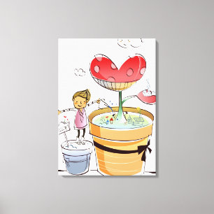 Impressão Em Tela Homem que molha uma planta potted