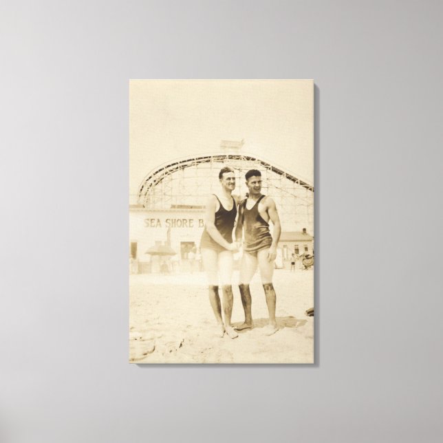 Impressão Em Tela Homens na praia (Frente)