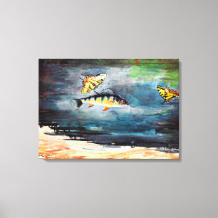 Impressão Em Tela Homer - Peixes e Borboletas, pintura famosa