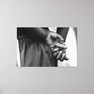 Impressão Em Tela Hope and Innocence: Close-Up of Child’s Crossed Fi