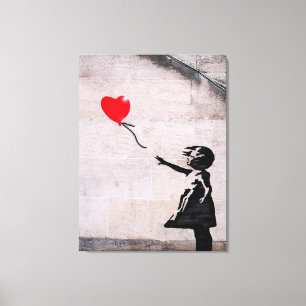 Impressão Em Tela Hope Girl com Balões Banksy