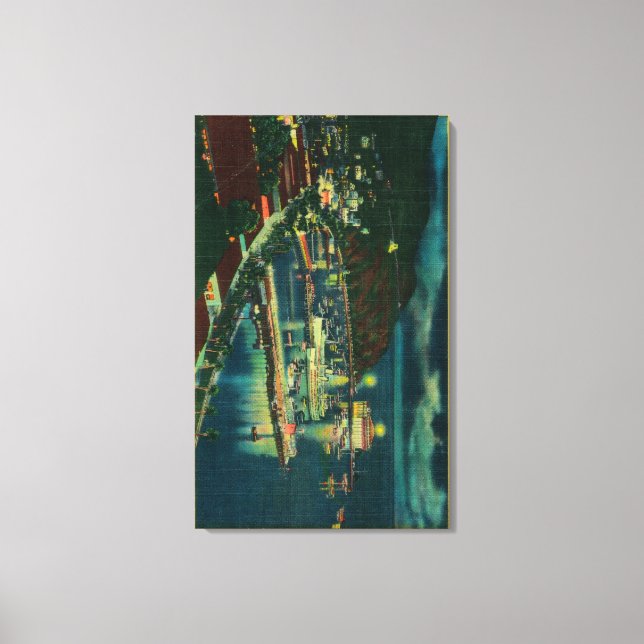 Impressão Em Tela Hora da Noite em Papais noeis Catalina na Baía de  (Frente)