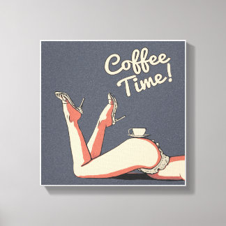 Impressão Em Tela Hora do Café! Sexo e xícara de café Wallart