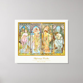Impressão Em Tela Hora do Dia - Alphonse Mucha