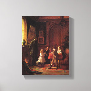 Impressão Em Tela Horário de Natal (Cena de Natal Vintage)