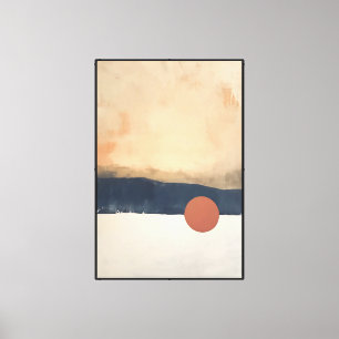 Impressão Em Tela Horizonte Ainda, Sol Poente