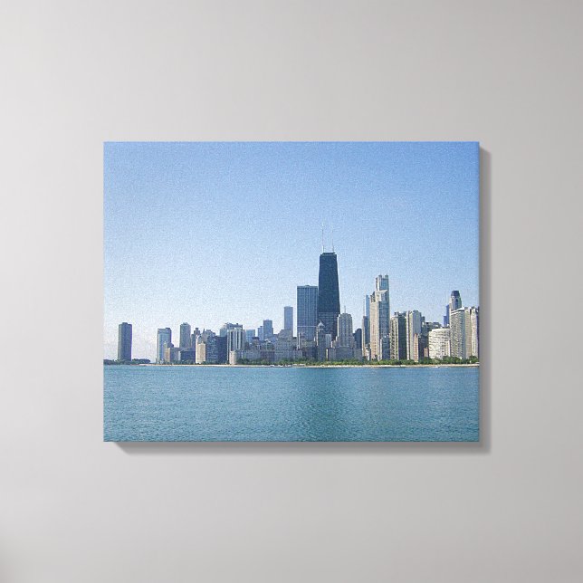 Impressão Em Tela Horizonte de Chicago (Frente)