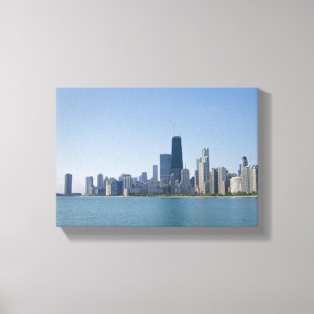 Impressão Em Tela Horizonte de Chicago (Frente)