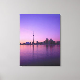 Impressão Em Tela Horizonte de Toronto à noite, Ontário, Canadá