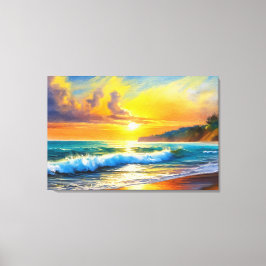 Impressão Em Tela Horizonte Dourado: Serenidade do Pôr do Sol
