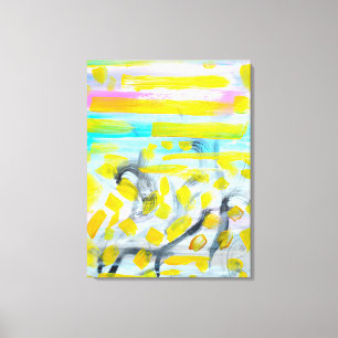 Impressão Em Tela Horizonte Dourado Vibrante Abstrato