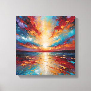 Impressão Em Tela Horizonte Radiante: Pôr do Sol Abstrato