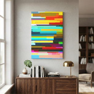 Impressão Em Tela Horizontes Abstratos Modernos Geométricos Colorido