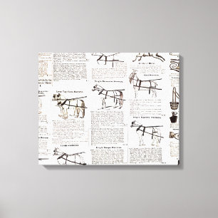 Impressão Em Tela Horse Antique Advertising Newpaper Art