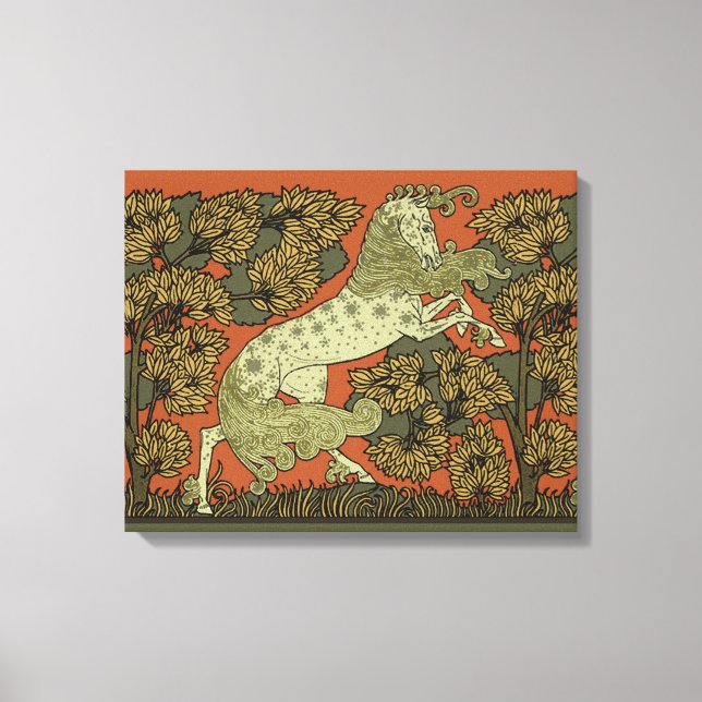 Impressão Em Tela Horse Medieval Arts Artesanatos Art Nouveau (Frente)