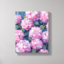 Impressão Em Tela Hortênsias Florais Rosa Corado
