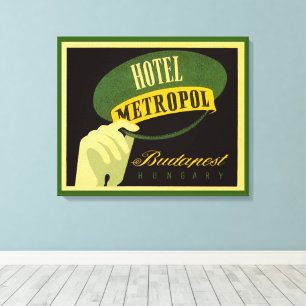 Impressão Em Tela Hotel Metropol Budapeste Hungria Chapéu de Bellhop