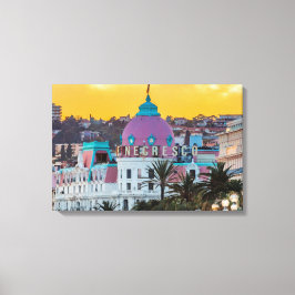 Impressão Em Tela Hotel Negresco, hotel de luxo famoso, em Nice, Fra