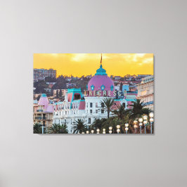 Impressão Em Tela Hotel Negresco, hotel de luxo famoso, em Nice, Fra