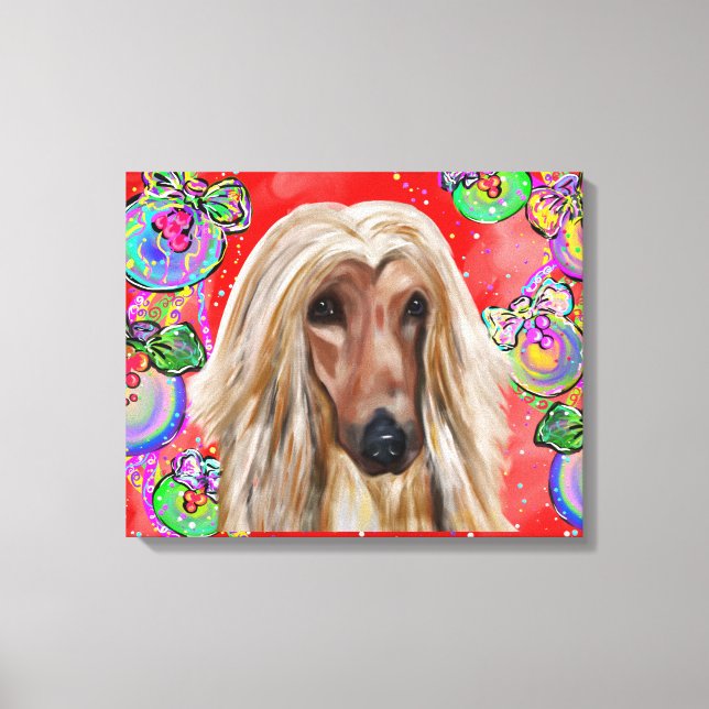 Impressão Em Tela Hound Afegão (Frente)