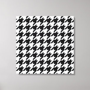 Impressão Em Tela Houndstooth elegante preto