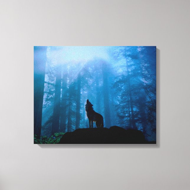 Impressão Em Tela Howling Wolf na natureza (Frente)