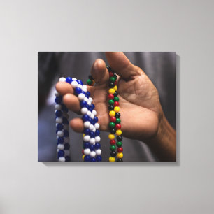 Impressão Em Tela Human Hand Holding Traditional Blue White and Colo