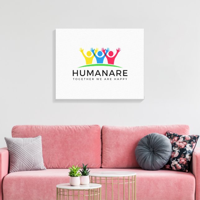 Impressão Em Tela Humanare Juntos estamos felizes (Insitu(Sala de estar))