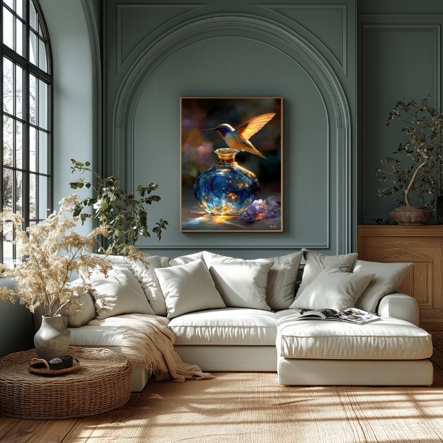 Impressão Em Tela Hummingbird - Perfume Azul Encantado (Criador carregado)