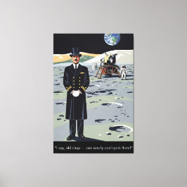 Impressão Em Tela Humorous Moon WPA Styled