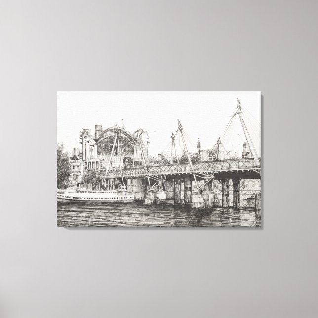 Impressão Em Tela Hungerford Bridge London 30/10/2006 (Frente)