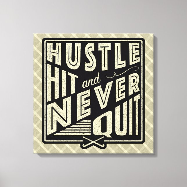 Impressão Em Tela Hustle De Hóquei Em Campo, Bata E Nunca Sai Da Imp (Frente)