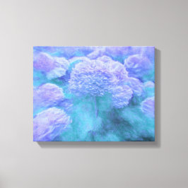Impressão Em Tela Hydrangea Floral Chic Purple Teal Vintage