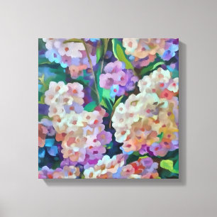 Impressão Em Tela Hydrangeas Artísticas Hortensia Floral Abstrato Ar