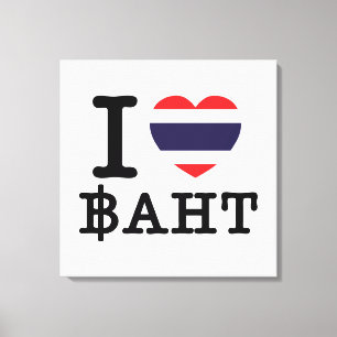 Impressão Em Tela I Heart (Love) Baht