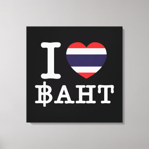 Impressão Em Tela I Heart (Love) Baht