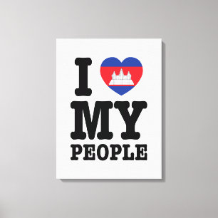 Impressão Em Tela I Heart (Love) My Khmer Pessoas