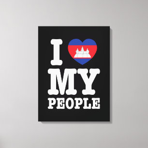 Impressão Em Tela I Heart (Love) My Khmer Pessoas