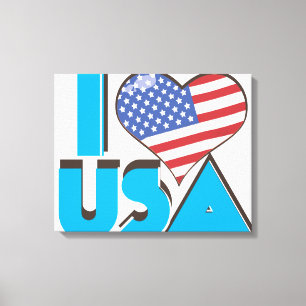 Impressão Em Tela I Love USA Retro 80s