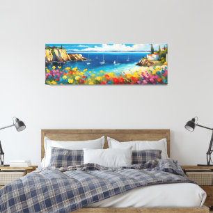 Impressão Em Tela Iates e Flores do Mediterrâneo, de largo mar