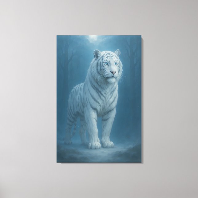 Impressão Em Tela Ice Spirit White Tiger – Mystic Guardian of Calm P (Frente)