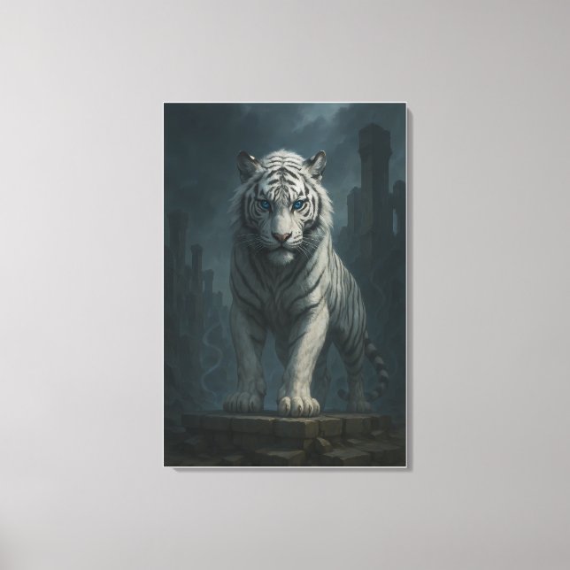 Impressão Em Tela Ice Spirit White Tiger – Mystic Guardian of Calm P (Frente)