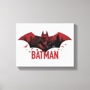 Impressão Em Tela Ícone Batman Carmesim Gotham