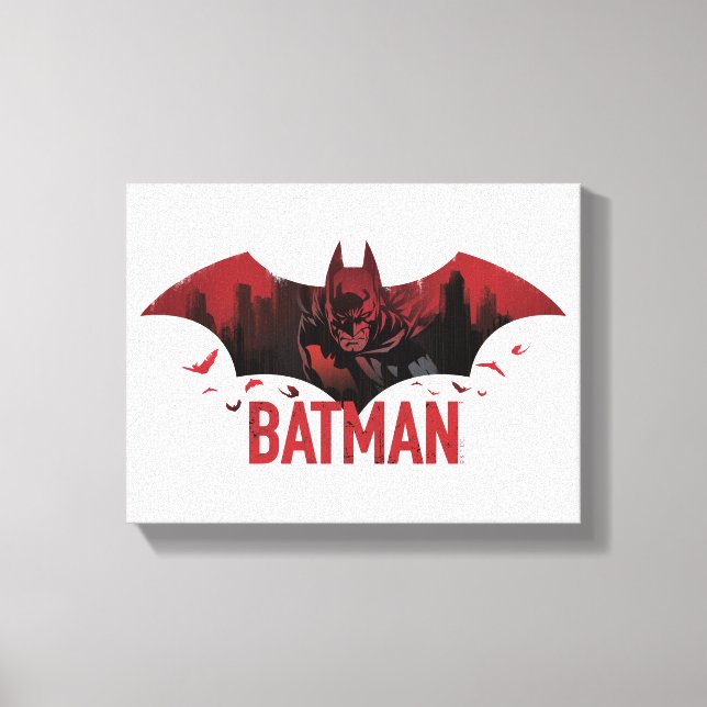 Impressão Em Tela Ícone Batman Carmesim Gotham (Frente)