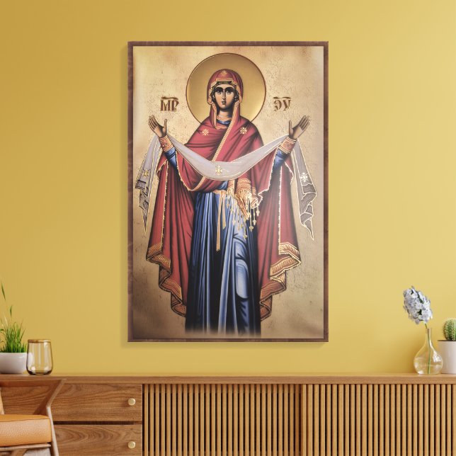 Impressão Em Tela Ícone da Virgem Maria (Insitu(Sala de estar))