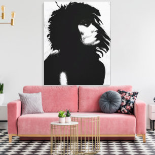 Impressão Em Tela Ícone de Retrato de Mulher Deusa Goth Arte de Moda
