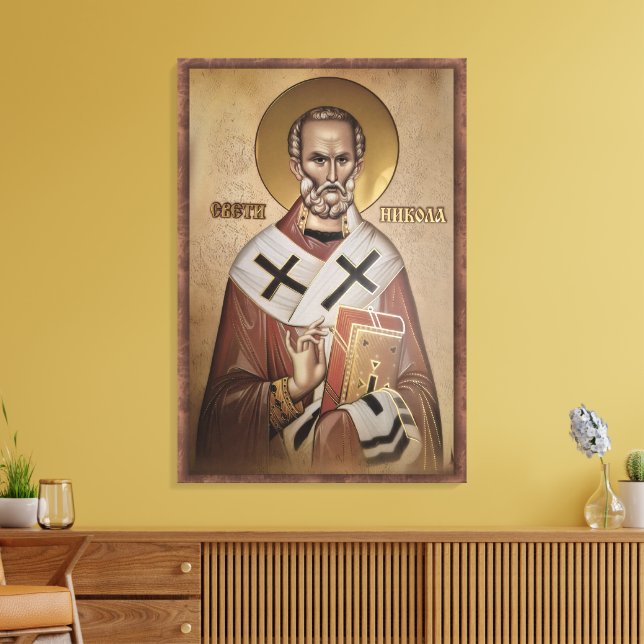 Impressão Em Tela Ícone do quadro de São Nicolau 2 (Insitu(Sala de estar))